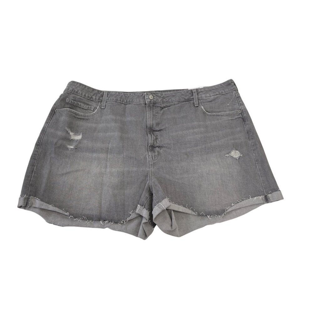 Old Navy OG Straight Distressed Gray Denim Jean Shorts Inseam 3in Size 24 New